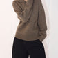 Wool blend high collar marled knit sweater | 3 color