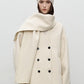 Wool blend double-sided fabric scarf collar jacket | 2 color