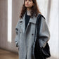 Wool blend single-faced fabric ultra-loose fit overcoat | 4 color
