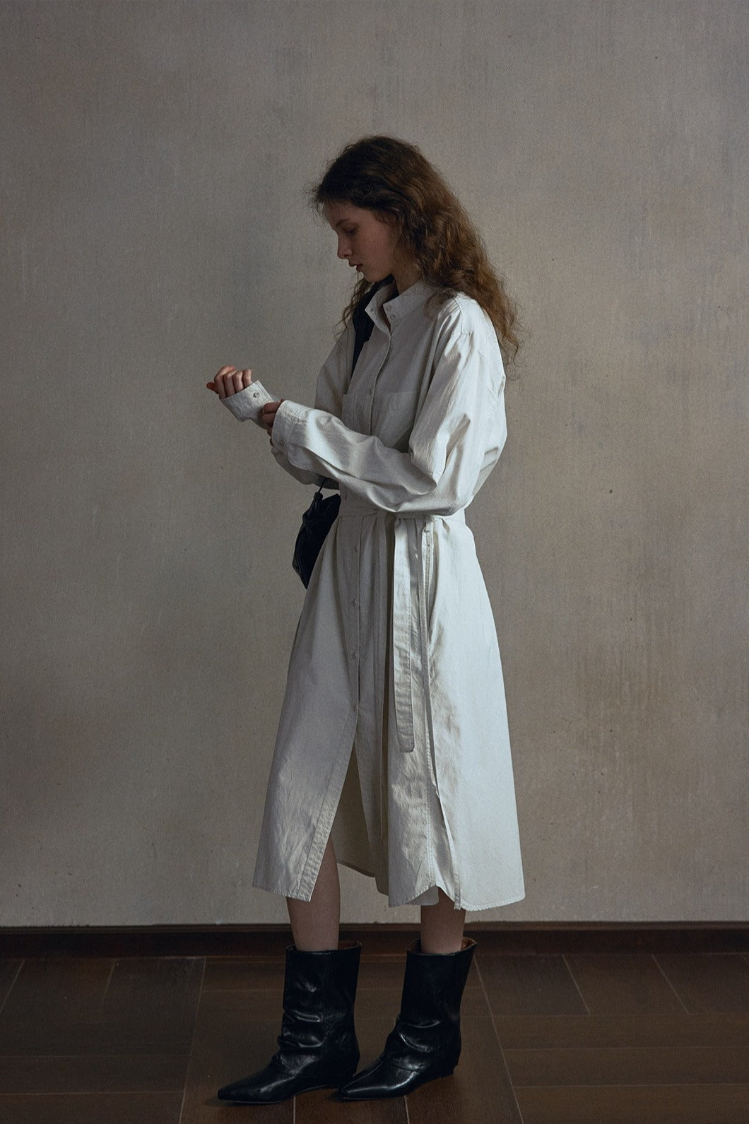 Cotton-viscose shirt dress coat | 2 color