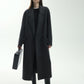 Wool blend silk double-sided fabric overcoat | 2 color