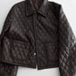 Retro-style quilted PU jacket | 2 color