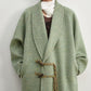 Wool-silk-angora ultra-loose V-neck over coat | 3 color