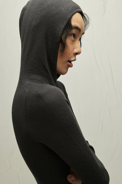 Wool containing soft touch hoodie knitwear | 3 color