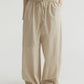 100% cotton crisp feel peplum waist pants | 4 color