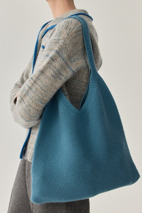 100% wool simple elegant knit bag | 2 color