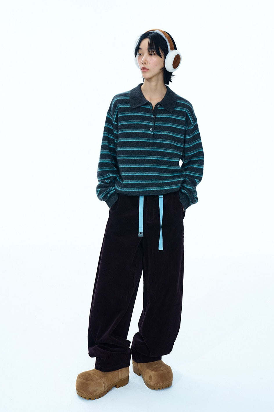 100% cotton relaxed-fit corduroy pants | 4 color