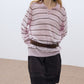 Wool blend mid-length stripes polo knitwear | 4 color