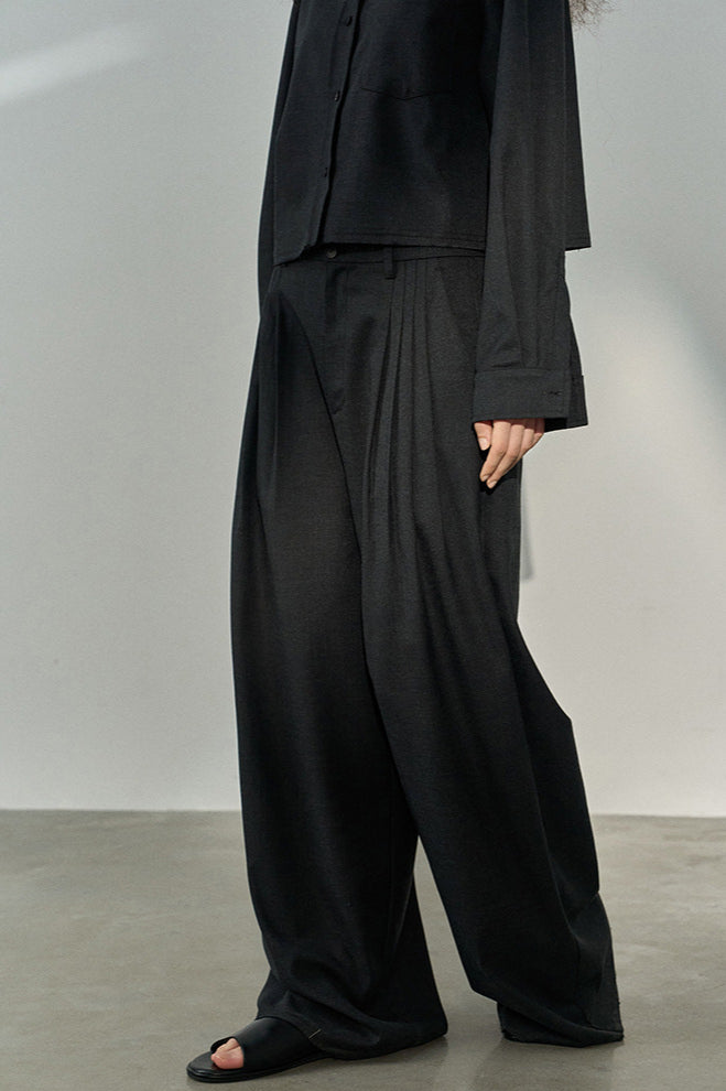 Relaxed-fit wide leg pants | 2 color