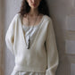 100% wool cozy loose-fit V-neck sweater | 4 color
