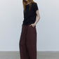 100% cotton high-rise balloon pants with side patch pockets | 4 color