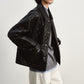 Retro-style quilted PU jacket | 2 color