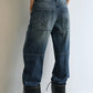 100% cotton adjustable back waist silhouetted jeans | 2 color