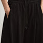 Soft drape elastic drawstring waist casual pants | 4 color