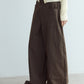 Cotton blend textured wide leg pants | 3 color