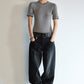 100% cotton straight-leg seams washed jeans | 2 color