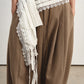Silhouetted tapered slits hem wide-leg pants | 4 color