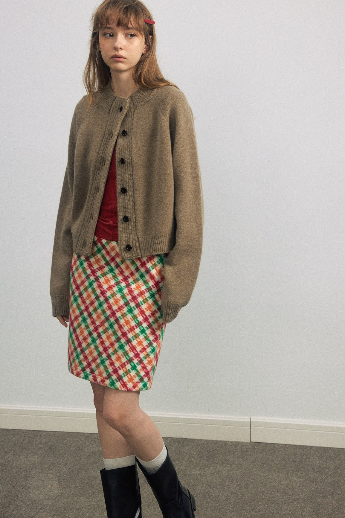 100% wool wide placket cardigan | 5 color