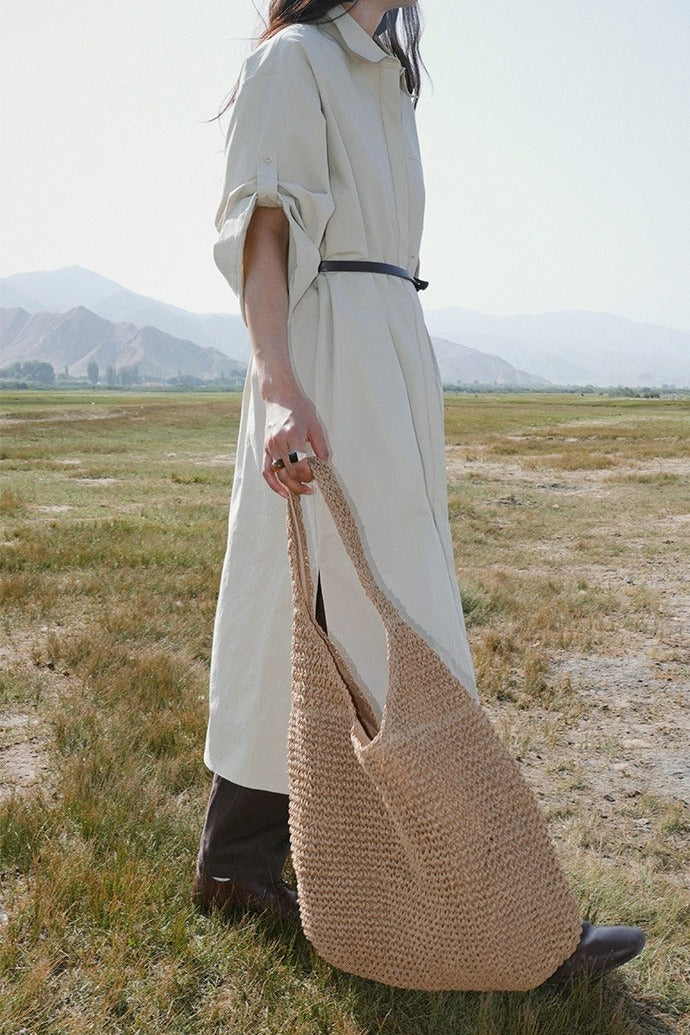 Cotton-spandex max shirt-dress | 3 color