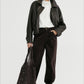 PU silhouetted retro style jacket | 2 color