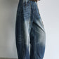 100% cotton vintage wash banana cut jeans | 3 color