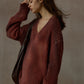 Chunky knit loose-fit V-neck drape sweater | 4 color