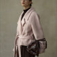Wool-silk-camel hair cropped jacket with a belt | 3 color