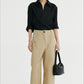 Fluid drape V-neck casual shirt | 2 color
