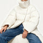 Cocoon-shape stand collar down coat | 2 color
