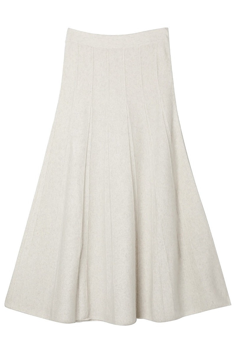 Wool blend soft elegant fishtail hem skirt