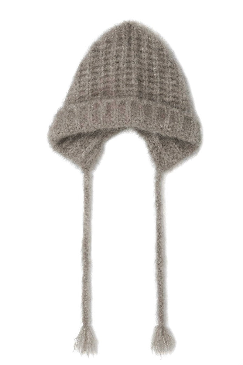 Cashmere-alpaca blend soft long hair hat