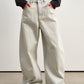 100% washed cotton curved silhouette jeans | 2 color