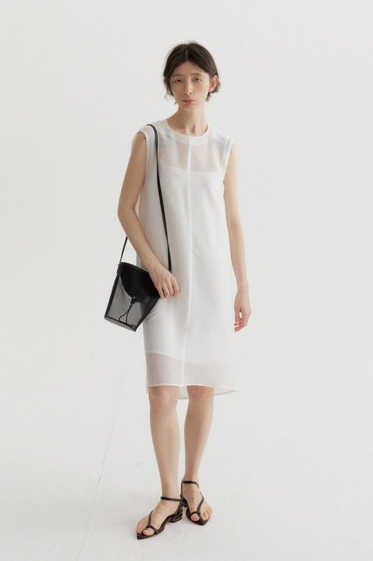 Silk blend sheer style two-pice dress | 3 color
