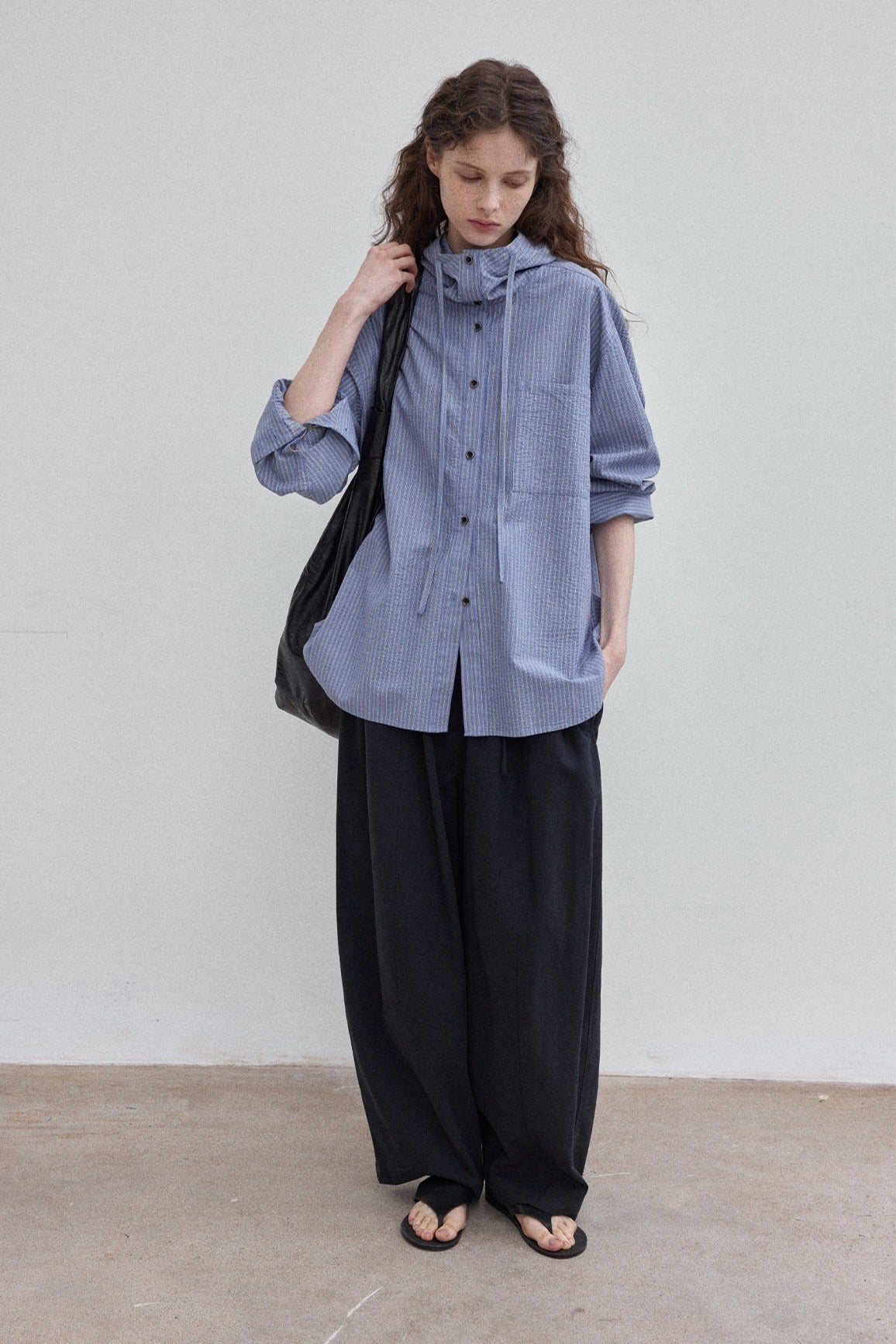 Cotton blend cocoon shape lace waist loose pants | 5 color