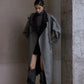 Wool blend contrasting lapel gabardine trench coat | 2 color