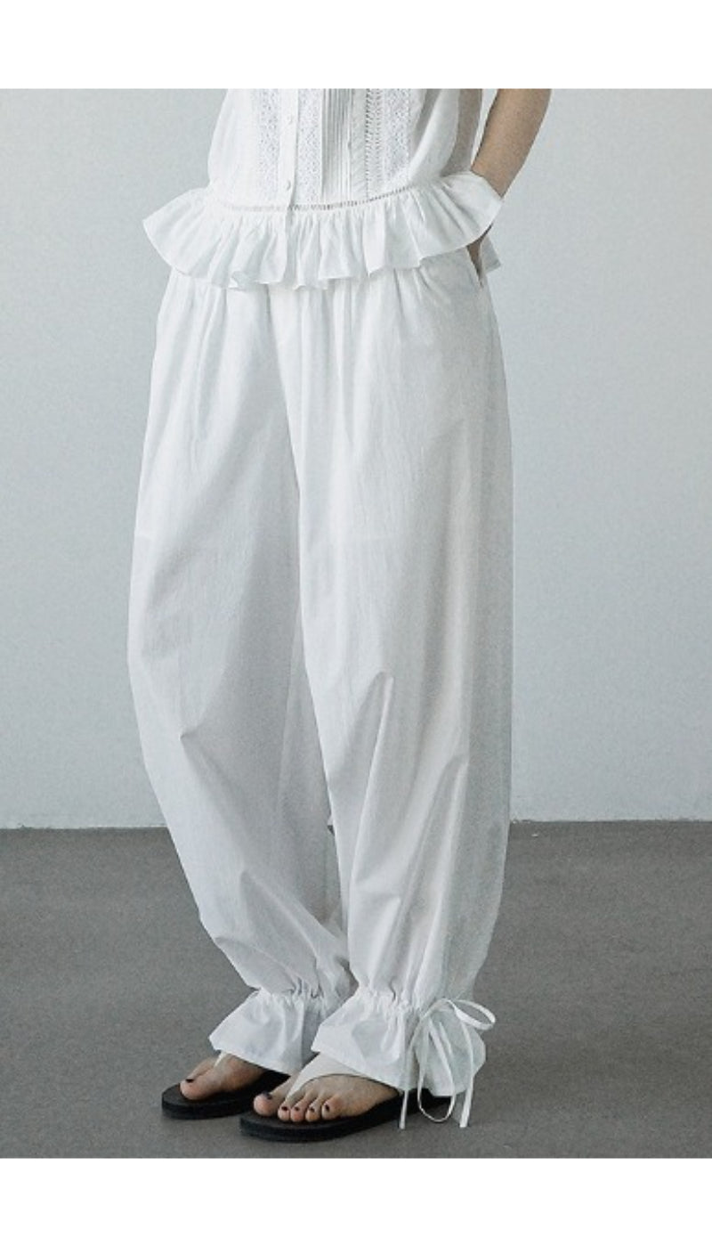Soft cotton wide-leg pants | 2 color