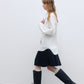 High rise crisp pleats A-line skirt | 2 color