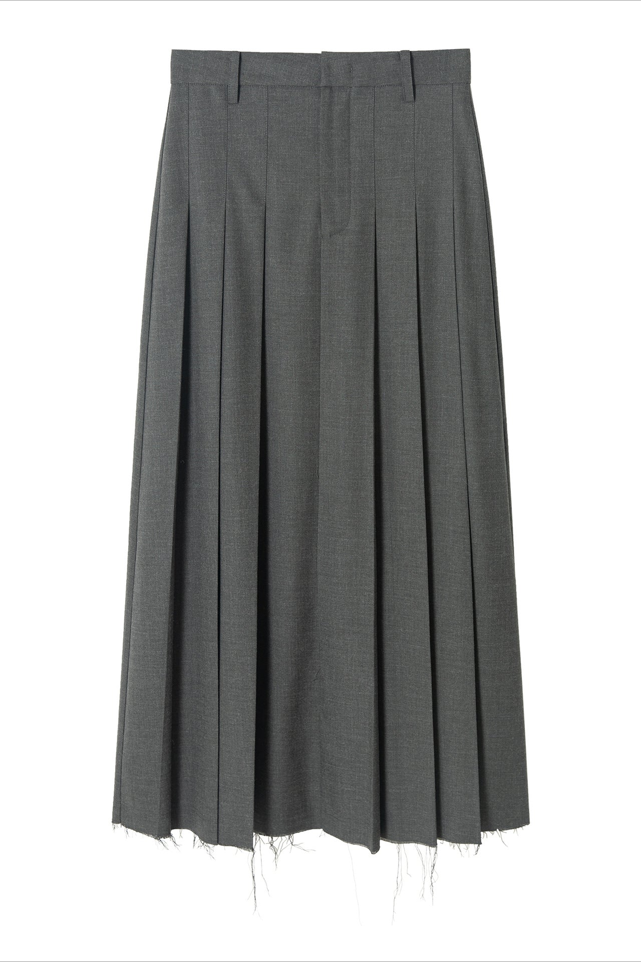 Flattering pleated raw-edge finish A-line skirt | 4 color