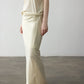 Cotton blend twisted waist A-line skirt | 3 color