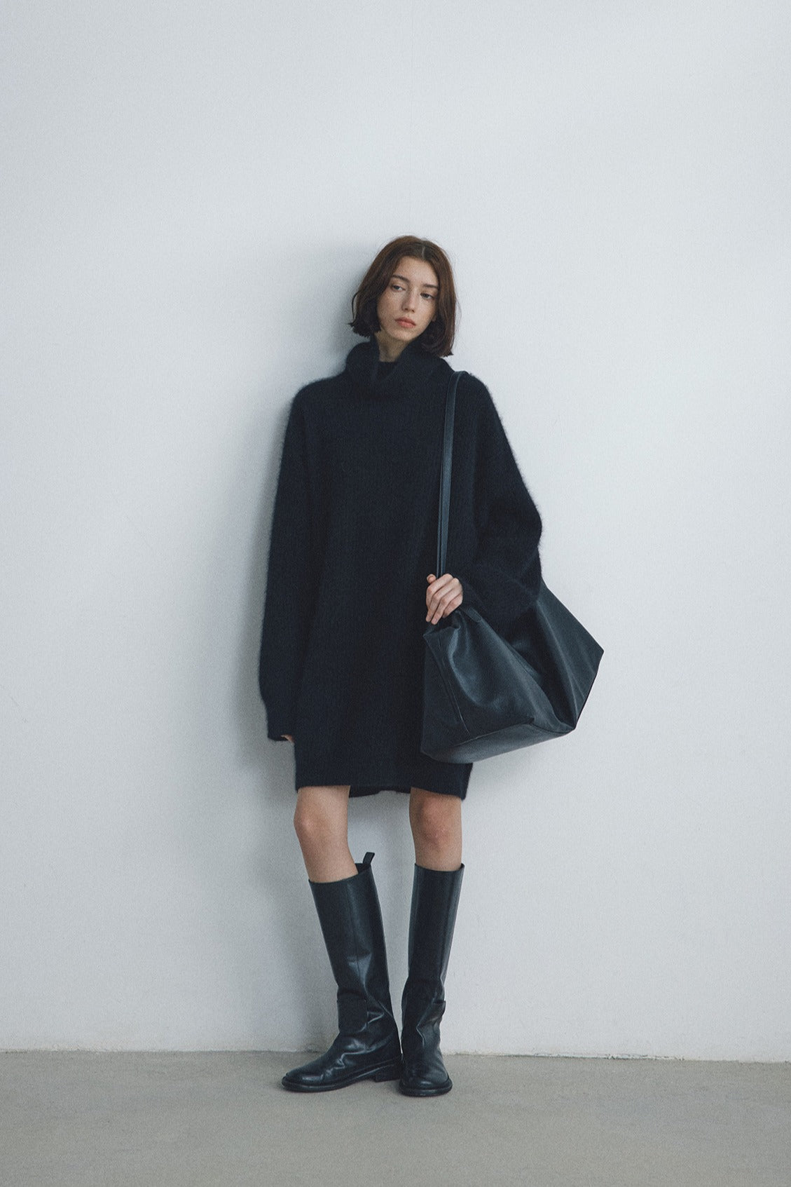 Wool blend soft warm turtleneck dress-knit sweater | 3 color