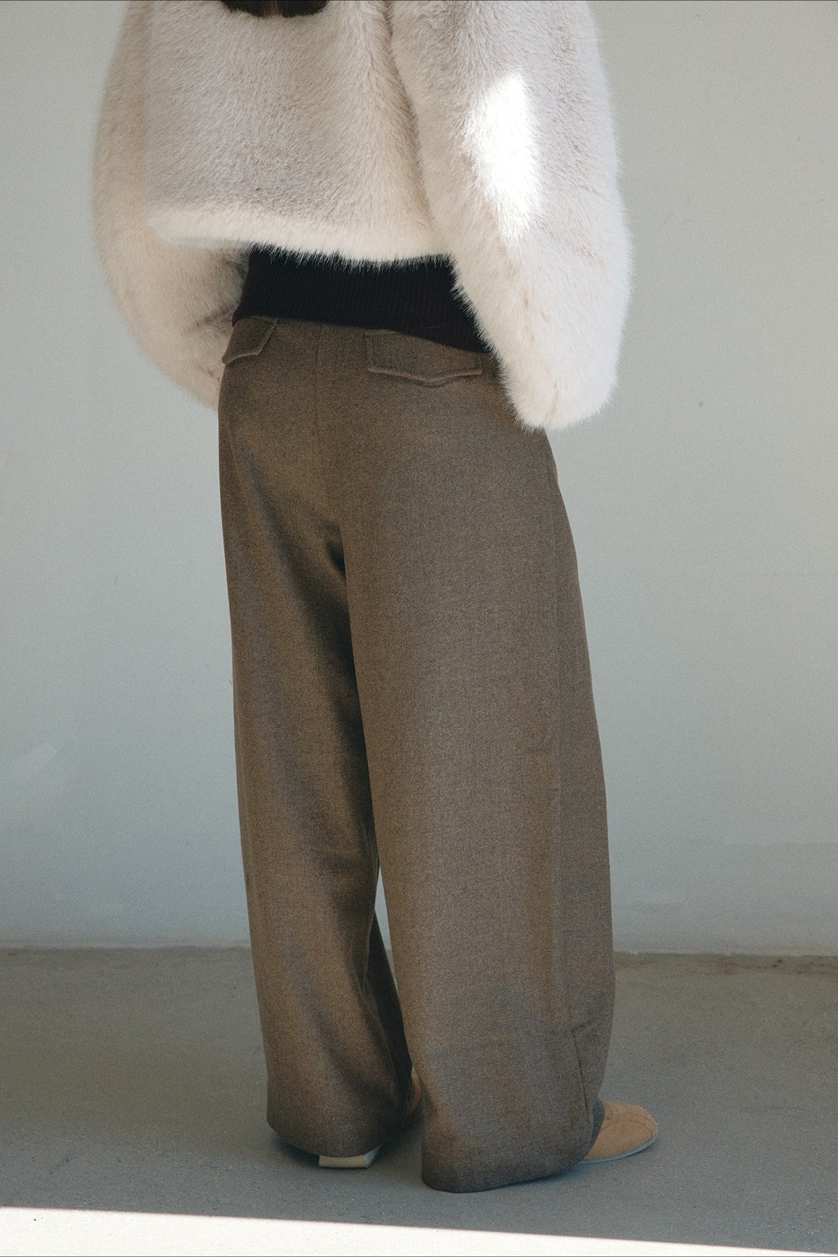 Chic herringbone texture wide-leg pants | 3 color