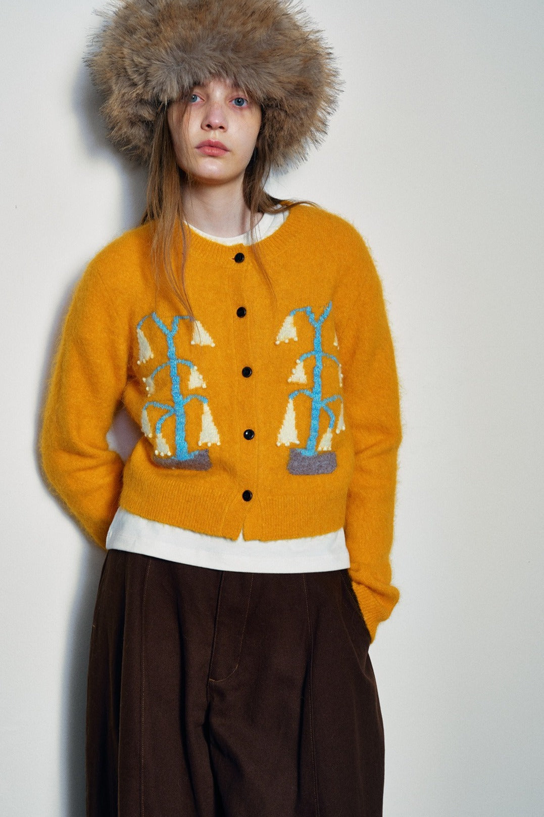 Cárdigan bordado en mezcla de alpaca | 4 colores