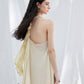 Cotton blend twisted ribbon backless dress | 3 color
