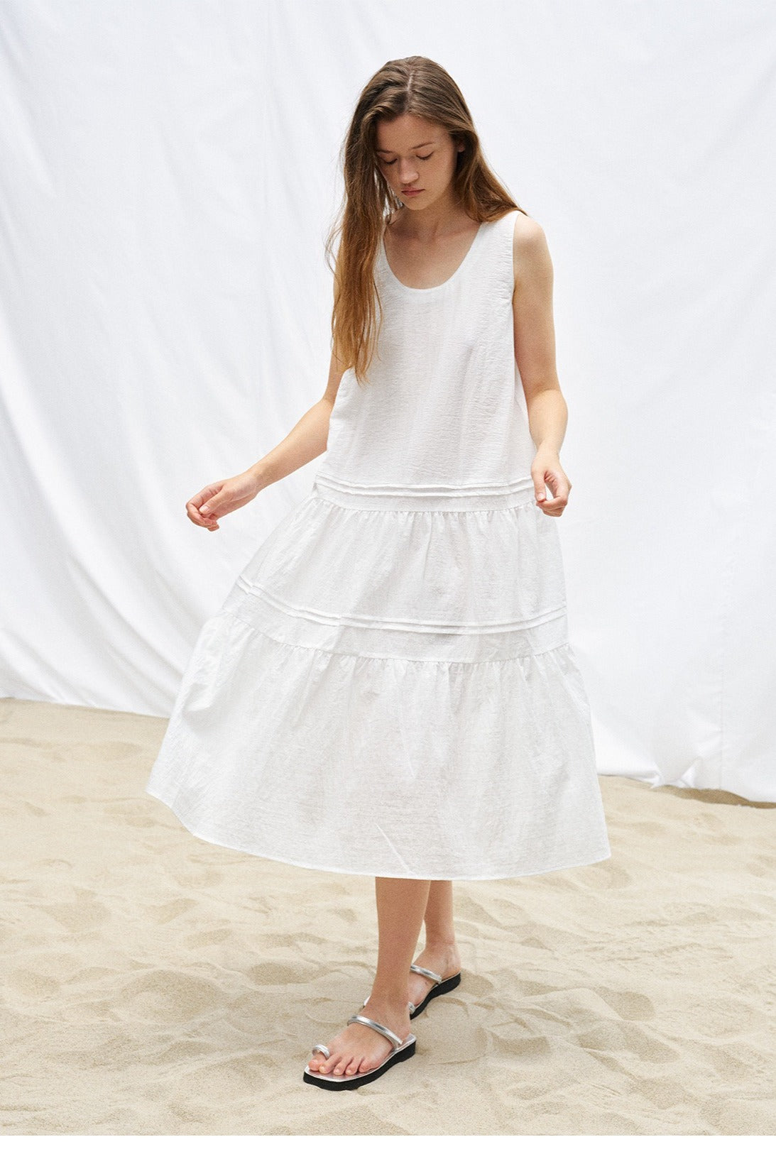 Tencel blend midi dress | 2 color