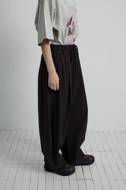 Relaxed balloon silhouette wide leg pants | 4 color