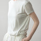 Cotton blend twisted edge T-shirt | 4 color