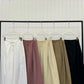 100 cotton simple waist wide leg pants | 5 color