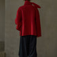 100% wool silhouetted V neck jacket with a scarf | 5 color