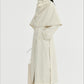 Cotton blend crinkled surface cape trench coat | 2 color