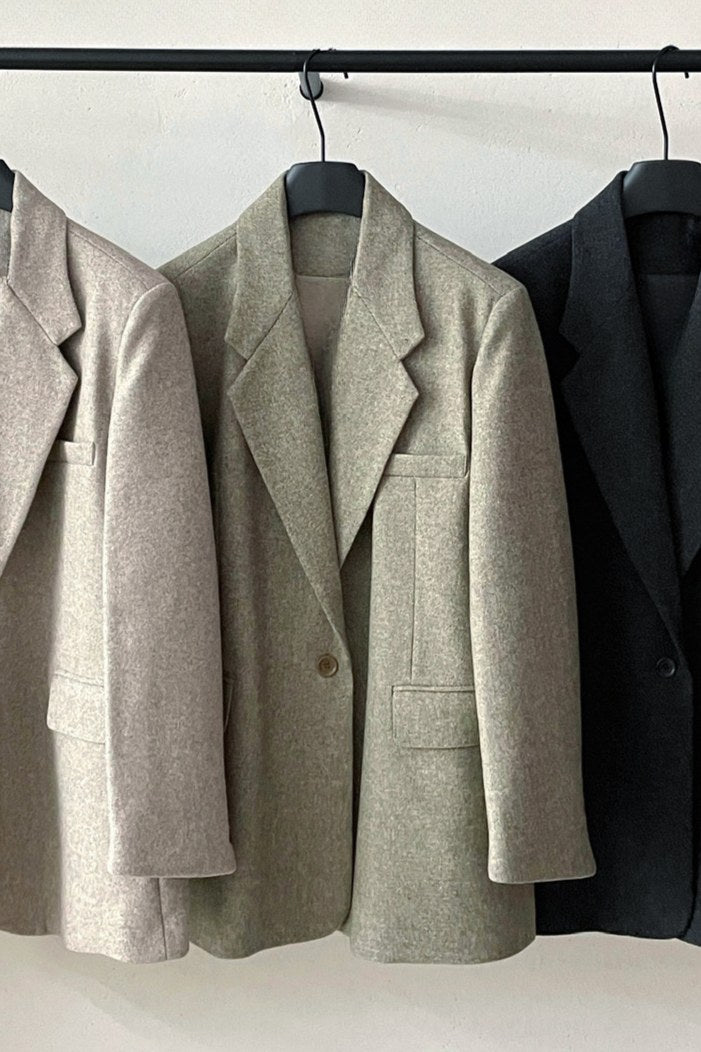 Blazer de costume élégant en mélange de laine | 3 couleurs